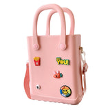 Maxbell 2xHole Bag Waterproof Easy to Clean Open Hole Tote Bag for Travel Holiday Boat Pink