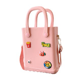 Maxbell 4xHole Bag Waterproof Easy to Clean Open Hole Tote Bag for Travel Holiday Boat Pink