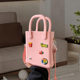 Maxbell 3xHole Bag Waterproof Easy to Clean Open Hole Tote Bag for Travel Holiday Boat Pink