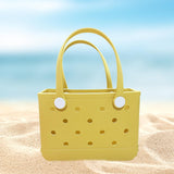 Maxbell 2xBeach Tote Bag Handbag Washable Hole Beach Handbag for Shopping Outdoor Boat Yellow