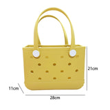 Maxbell 3xBeach Tote Bag Handbag Washable Hole Beach Handbag for Shopping Outdoor Boat Yellow