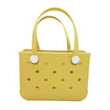 Maxbell 3xBeach Tote Bag Handbag Washable Hole Beach Handbag for Shopping Outdoor Boat Yellow