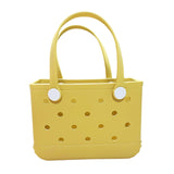 Maxbell 3xBeach Tote Bag Handbag Washable Hole Beach Handbag for Shopping Outdoor Boat Yellow