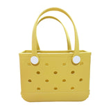 Maxbell 2xBeach Tote Bag Handbag Washable Hole Beach Handbag for Shopping Outdoor Boat Yellow