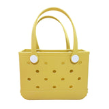 Maxbell 2xBeach Tote Bag Handbag Washable Hole Beach Handbag for Shopping Outdoor Boat Yellow