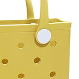 Maxbell 3xBeach Tote Bag Handbag Washable Hole Beach Handbag for Shopping Outdoor Boat Yellow