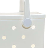 Maxbell 2xBeach Tote Bag Handbag Washable Hole Beach Handbag for Shopping Outdoor Boat White