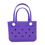 Maxbell 3xBeach Tote Bag Handbag Washable Hole Beach Handbag for Shopping Outdoor Boat Purple