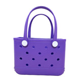 Maxbell 3xBeach Tote Bag Handbag Washable Hole Beach Handbag for Shopping Outdoor Boat Purple