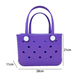 Maxbell 3xBeach Tote Bag Handbag Washable Hole Beach Handbag for Shopping Outdoor Boat Purple