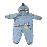 Maxbell Kids Rain Suit Hoodie Waterproof Rain Jacket Cute Summer Raincoat for Travel M