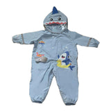 Maxbell Kids Rain Suit Hoodie Waterproof Rain Jacket Cute Summer Raincoat for Travel M