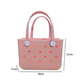 Maxbell 3xBeach Hole Bag Lightweight Novelty Shoulder Bag for Travel Holidays Shopping pink
