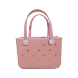 Maxbell 3xBeach Hole Bag Lightweight Novelty Shoulder Bag for Travel Holidays Shopping pink