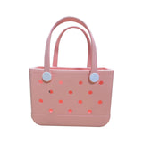 Maxbell 2xBeach Hole Bag Lightweight Novelty Shoulder Bag for Travel Holidays Shopping pink