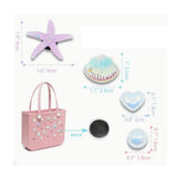 Maxbell 5xBeach Tote Charms Fashionable Beautiful for Summer Embellishments Bag Charms