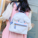 Maxbell Plush Backpack Soft Compaact Cute Book Bag for Student Adults Birthday Gifts White