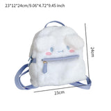 Maxbell Plush Backpack Soft Compaact Cute Book Bag for Student Adults Birthday Gifts White