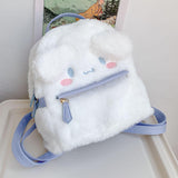 Maxbell Plush Backpack Soft Compaact Cute Book Bag for Student Adults Birthday Gifts White