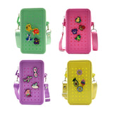 Maxbell 4xHoles Shoulder Bag Practical Silicone Phone Holder Bag for Women Sport Purple