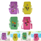 Maxbell 2xHoles Shoulder Bag Practical Silicone Phone Holder Bag for Women Sport Purple