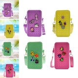 Maxbell 4xHoles Shoulder Bag Practical Silicone Phone Holder Bag for Women Sport Purple