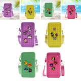 Maxbell 4xHoles Shoulder Bag Practical Silicone Phone Holder Bag for Women Sport Purple