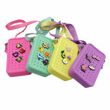 Maxbell 2xHoles Shoulder Bag Practical Silicone Phone Holder Bag for Women Sport Purple