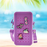 Maxbell 2xHoles Shoulder Bag Practical Silicone Phone Holder Bag for Women Sport Purple
