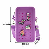Maxbell 3xHoles Shoulder Bag Practical Silicone Phone Holder Bag for Women Sport Purple