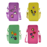 Maxbell 3xHoles Shoulder Bag Practical Silicone Phone Holder Bag for Women Sport Purple