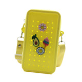 Maxbell 2xHoles Shoulder Bag Practical Silicone Phone Holder Bag for Women Sport Yellow