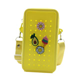 Maxbell 4xHoles Shoulder Bag Practical Silicone Phone Holder Bag for Women Sport Yellow