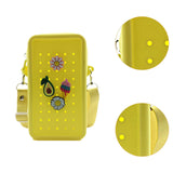 Maxbell 3xHoles Shoulder Bag Practical Silicone Phone Holder Bag for Women Sport Yellow