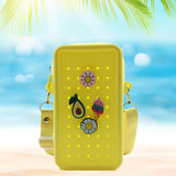 Maxbell 4xHoles Shoulder Bag Practical Silicone Phone Holder Bag for Women Sport Yellow