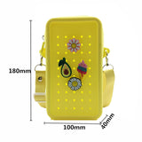 Maxbell 2xHoles Shoulder Bag Practical Silicone Phone Holder Bag for Women Sport Yellow