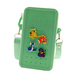 Maxbell 2xHoles Shoulder Bag Practical Silicone Phone Holder Bag for Women Sport Green