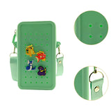 Maxbell 3xHoles Shoulder Bag Practical Silicone Phone Holder Bag for Women Sport Green