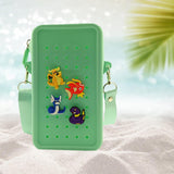 Maxbell 2xHoles Shoulder Bag Practical Silicone Phone Holder Bag for Women Sport Green