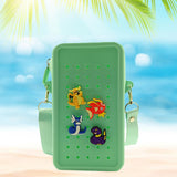 Maxbell 4xHoles Shoulder Bag Practical Silicone Phone Holder Bag for Women Sport Green
