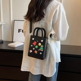 Maxbell 2xBeach Bag for Women Portable Handbag Shopping Basket for Holiday Travel Yoga Black