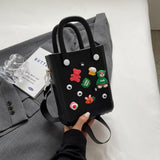 Maxbell 3xBeach Bag for Women Portable Handbag Shopping Basket for Holiday Travel Yoga Black