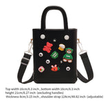 Maxbell 2xBeach Bag for Women Portable Handbag Shopping Basket for Holiday Travel Yoga Black