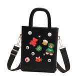 Maxbell 2xBeach Bag for Women Portable Handbag Shopping Basket for Holiday Travel Yoga Black