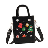 Maxbell 2xBeach Bag for Women Portable Handbag Shopping Basket for Holiday Travel Yoga Black