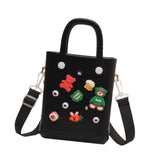 Maxbell 3xBeach Bag for Women Portable Handbag Shopping Basket for Holiday Travel Yoga Black