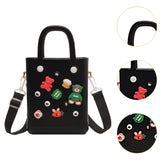 Maxbell 3xBeach Bag for Women Portable Handbag Shopping Basket for Holiday Travel Yoga Black