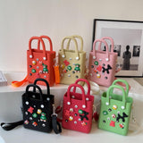 Maxbell 2xBeach Bag for Women Portable Handbag Shopping Basket for Holiday Travel Yoga Black