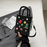 Maxbell 3xBeach Bag for Women Portable Handbag Shopping Basket for Holiday Travel Yoga Black