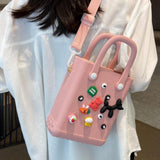 Maxbell 3xBeach Bag for Women Portable Handbag Shopping Basket for Holiday Travel Yoga Pink